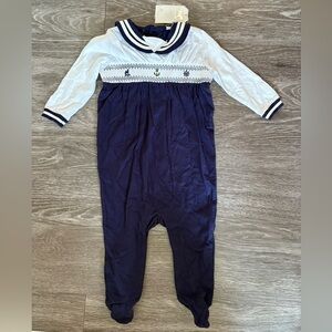 Baby Sailor Navy and White Jumpsuit